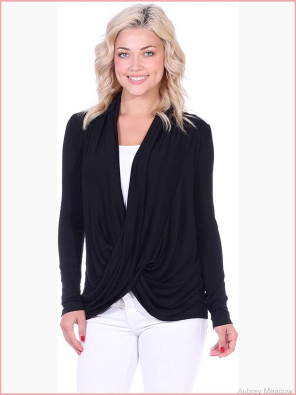 Criss Cross Cardigan Long Sleeve Plus Size Nursing Friendly V-Neck